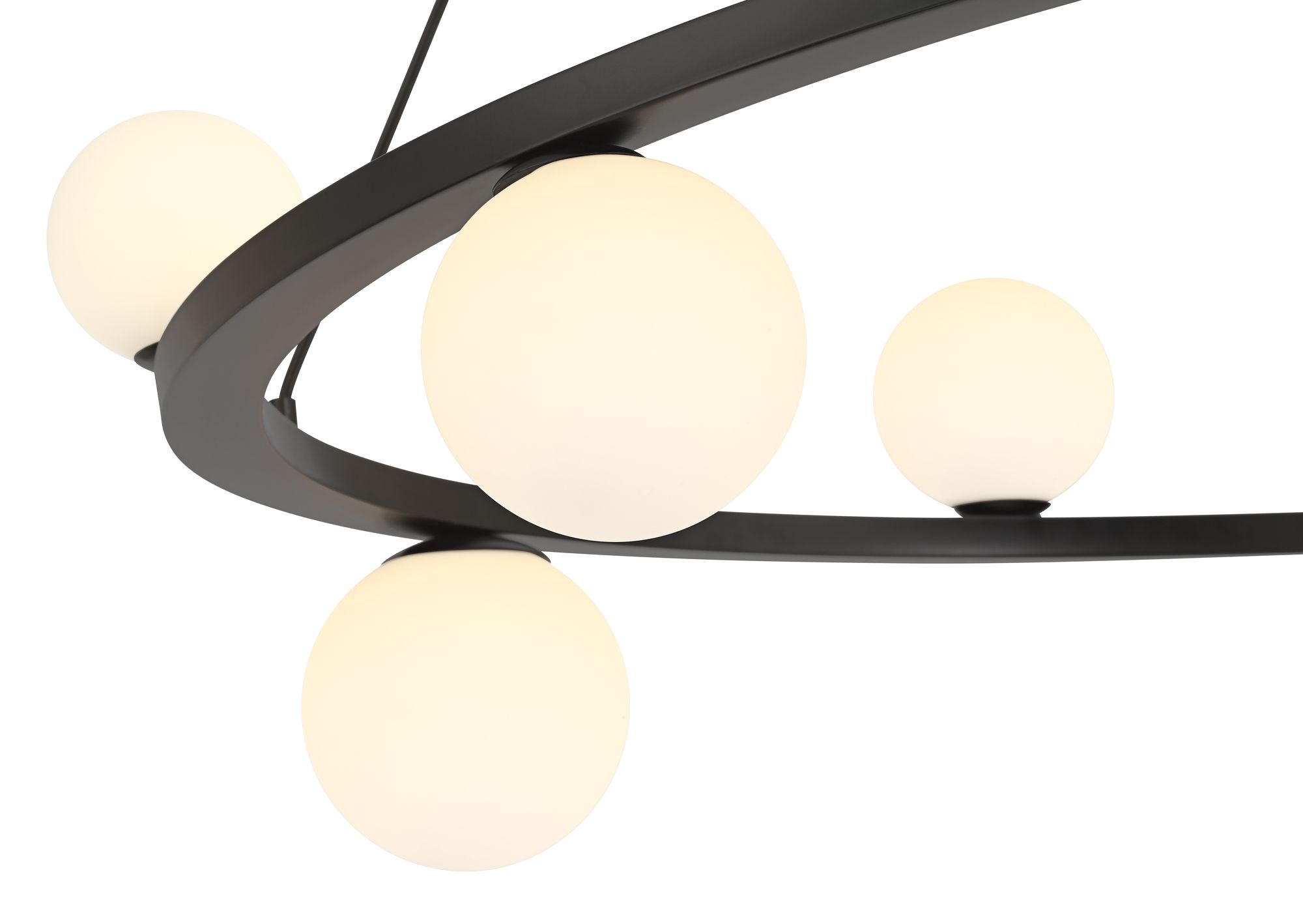 Image 4 Possini Euro Kaliyah 35 1/2"W Matte Black and Glass 8-Light Chandelier more views