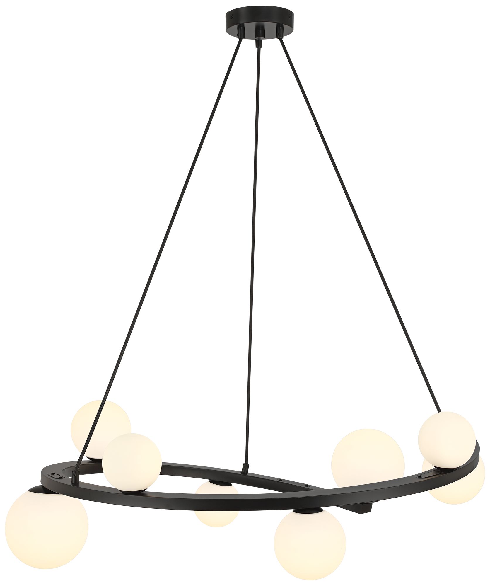 Image 7 Possini Euro Kaliyah 35 1/2"W Matte Black and Glass 8-Light Chandelier more views