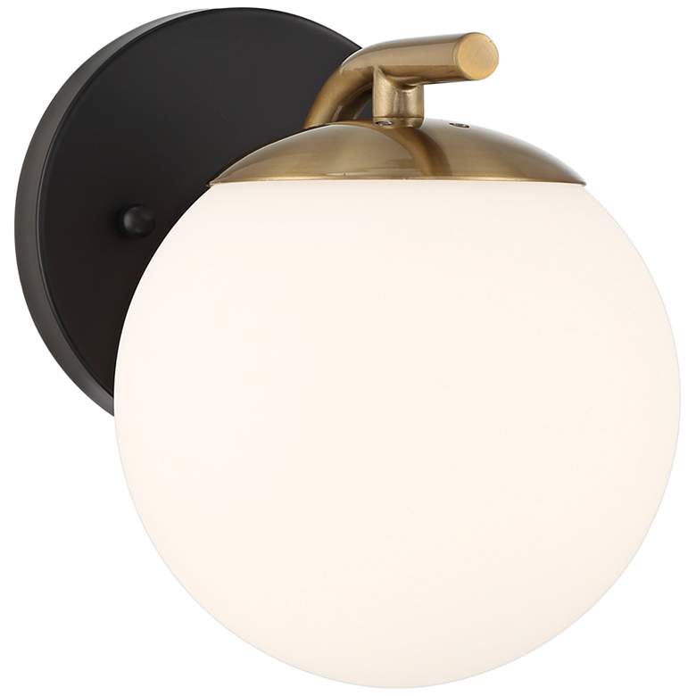 Image 2 Possini Euro Kamara 7 3/4 inch High Gold and Black Wall Sconce