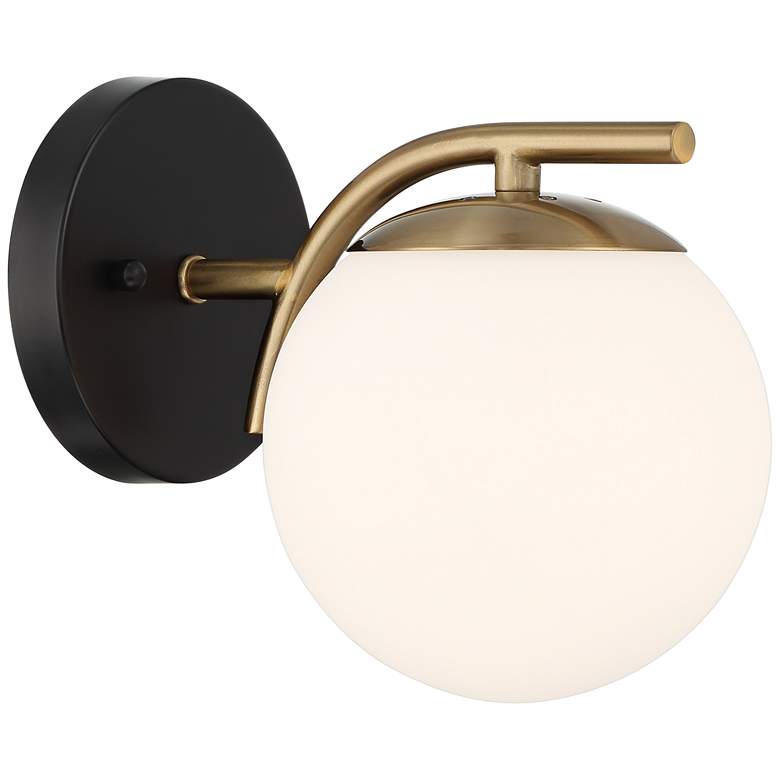 Image 6 Possini Euro Kamara 7 3/4" High Gold and Black Wall Sconce more views
