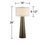 Possini Euro Karen 36" Dark Gold Glass Table Lamp with USB Dimmer