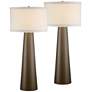 Possini Euro Karen 36" High Dark Gold Tall Glass Table Lamps Set of 2