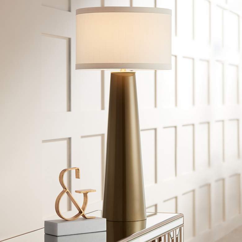 Image 6 Possini Euro Karen 36" High Dark Gold Tall Glass Table Lamps Set of 2 more views