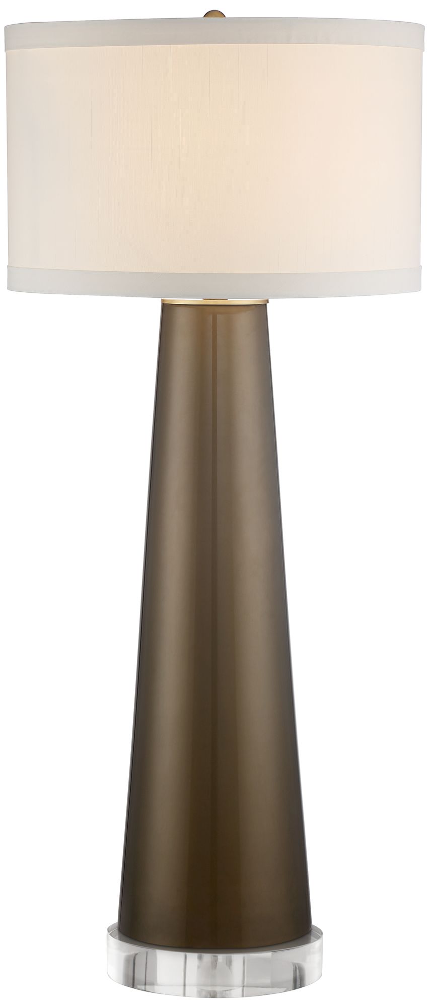 Possini Euro Karen 37 1/2" High Gold Glass Lamp With Round Riser
