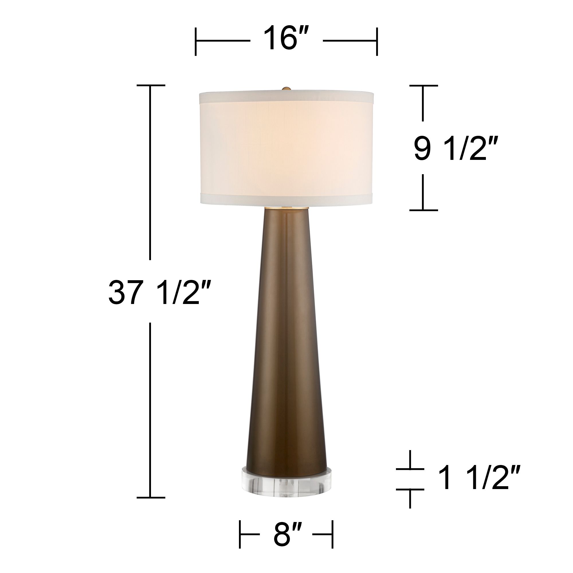 Image 7 Possini Euro Karen 37 1/2" High Gold Glass Lamp With Round Riser more views