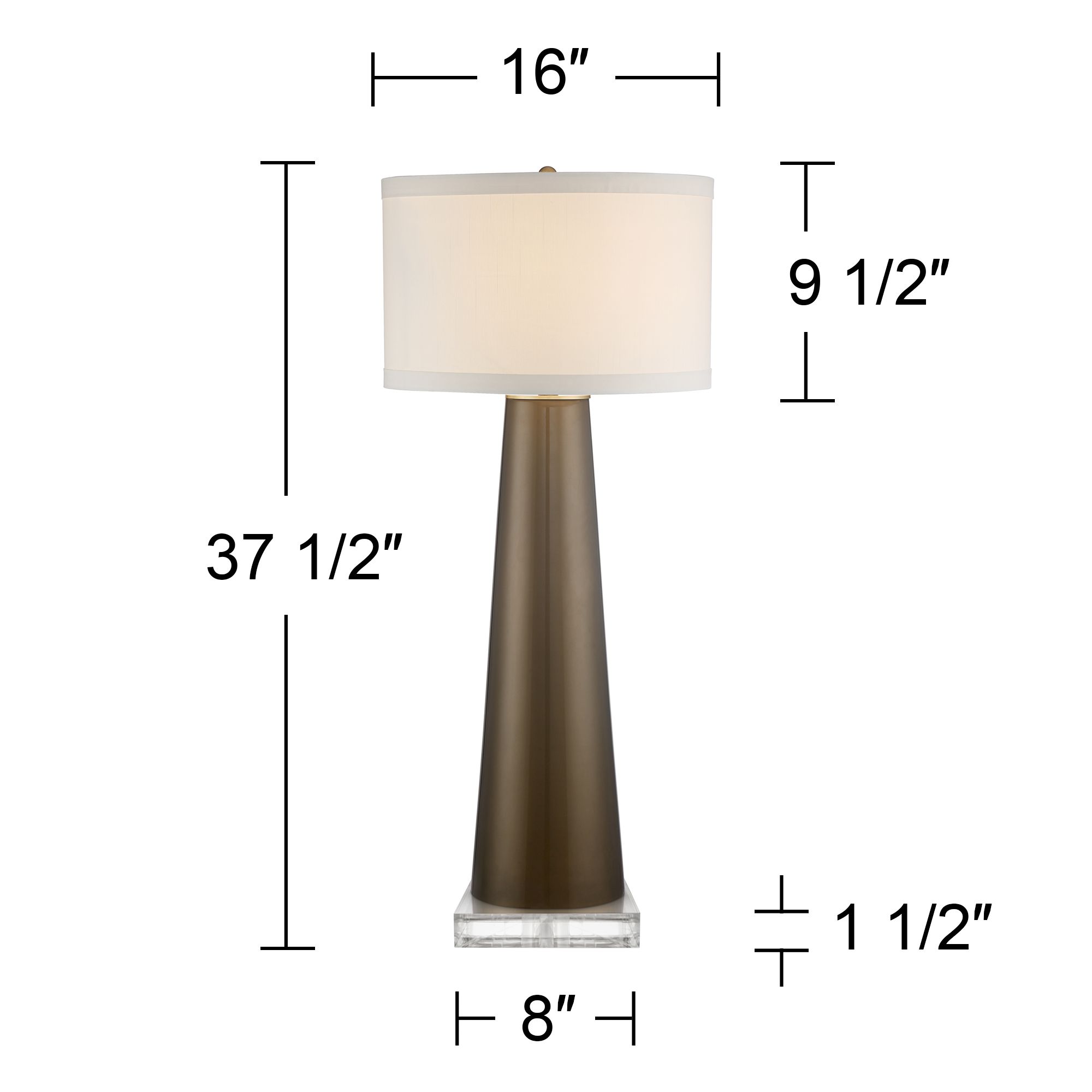 Image 6 Possini Euro Karen 37 1/2" High Gold Glass Lamp with Square Riser more views