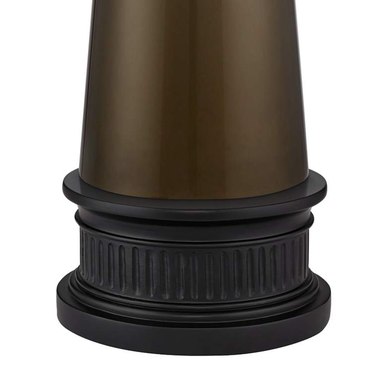Image 4 Possini Euro Karen Dark Gold Glass Table Lamp With Black Round Riser more views