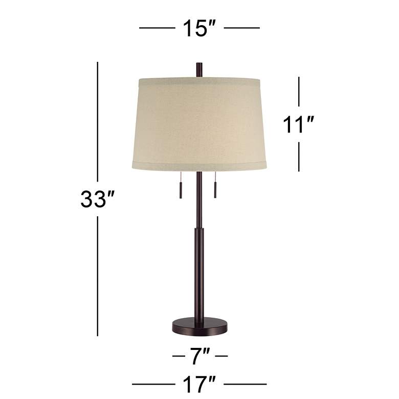 Image 6 Possini Euro Karina 33" High Matte Dark Bronze Stick Buffet Table Lamp more views