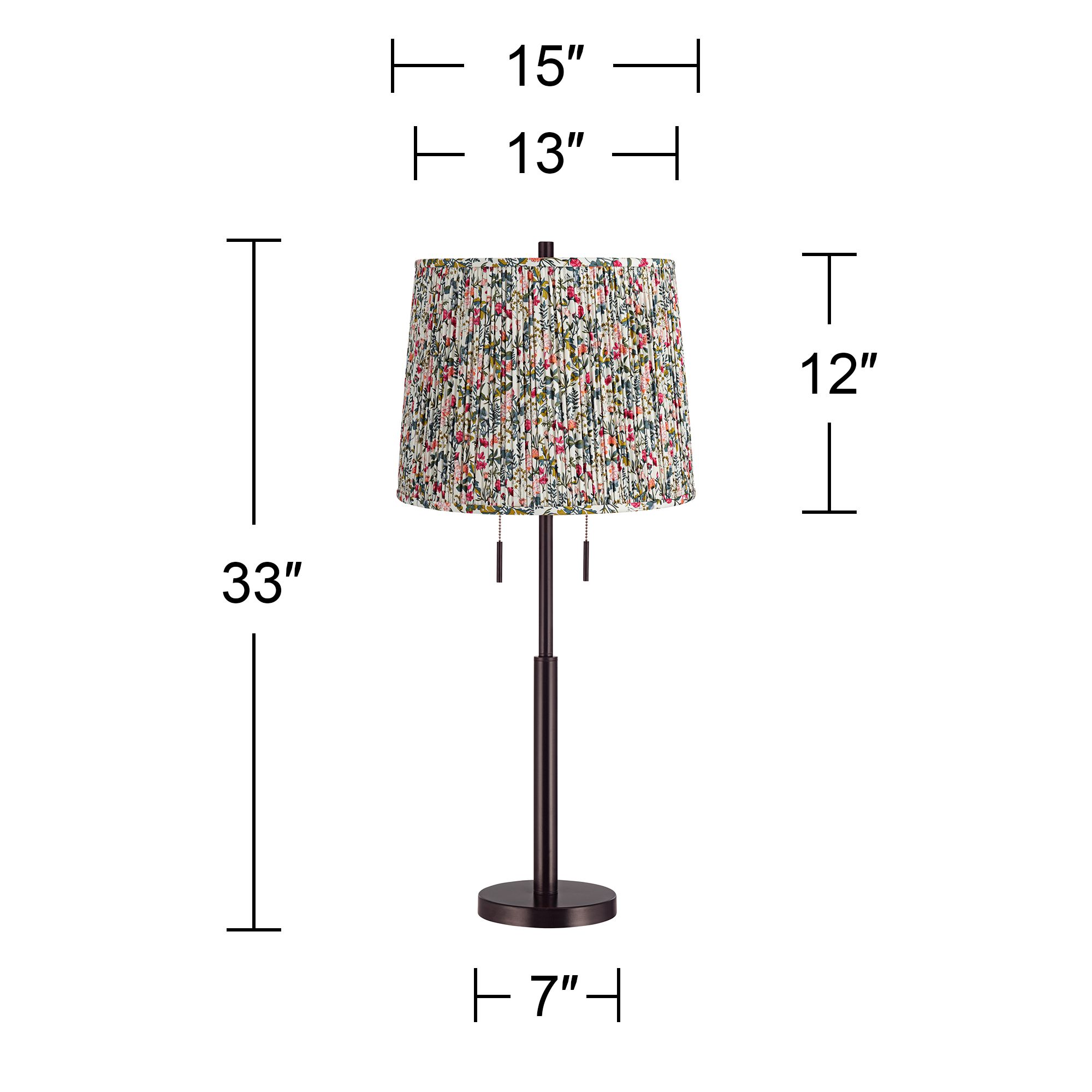 Image 5 Possini Euro Karina 33"H Bronze Buffet Table Lamp with Meadow Shade more views
