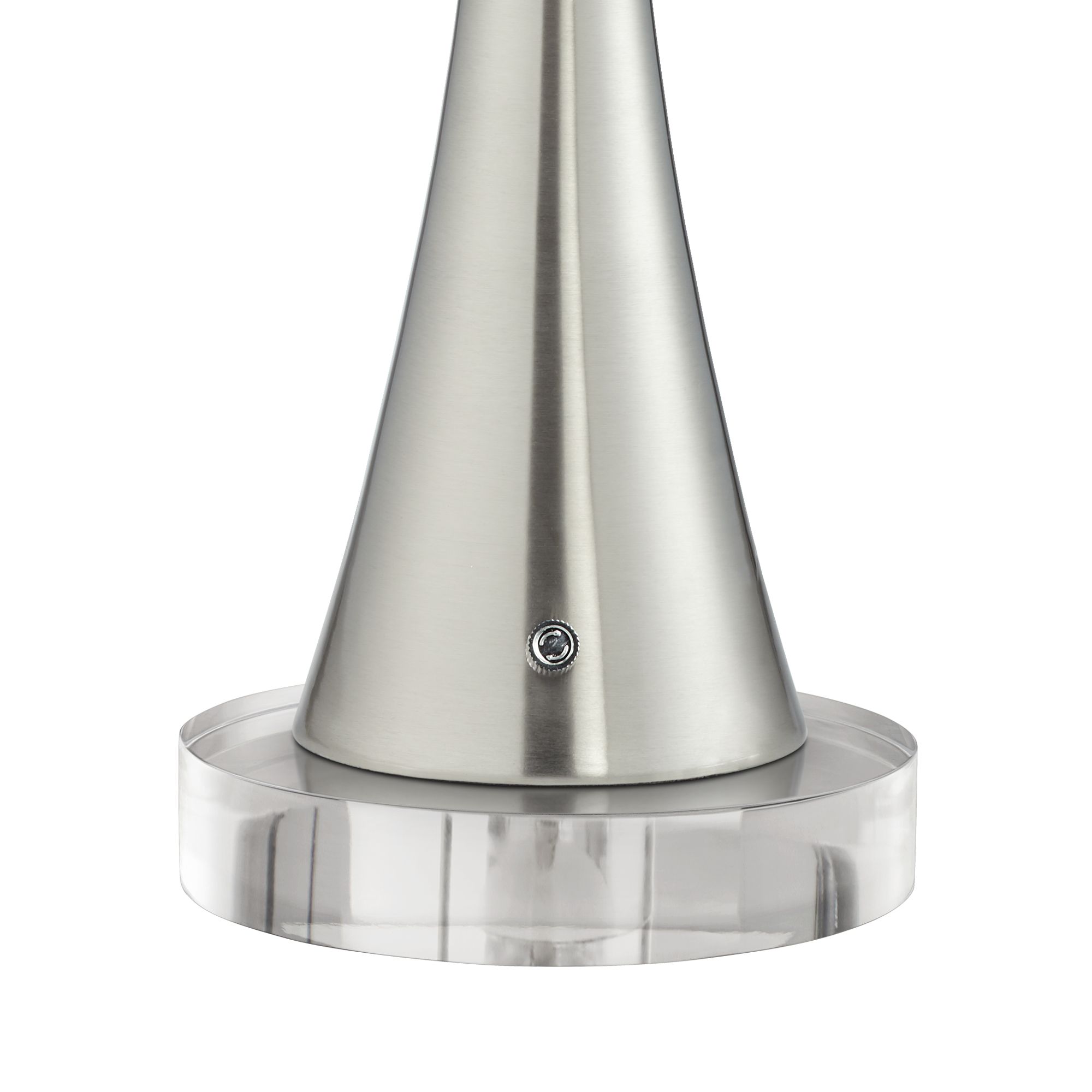 Image 4 Possini Euro Karl 23 1/2" Modern Nickel USB Lamps with Acrylic Risers more views