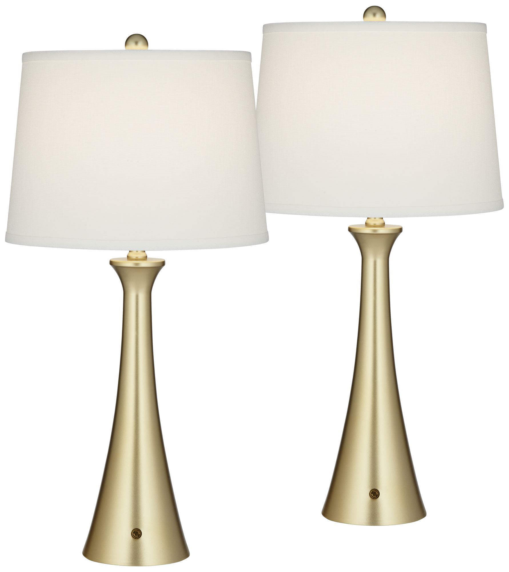 Image 3 Possini Euro Karl 27 1/2" Modern Gold USB Table Lamps Set of 2