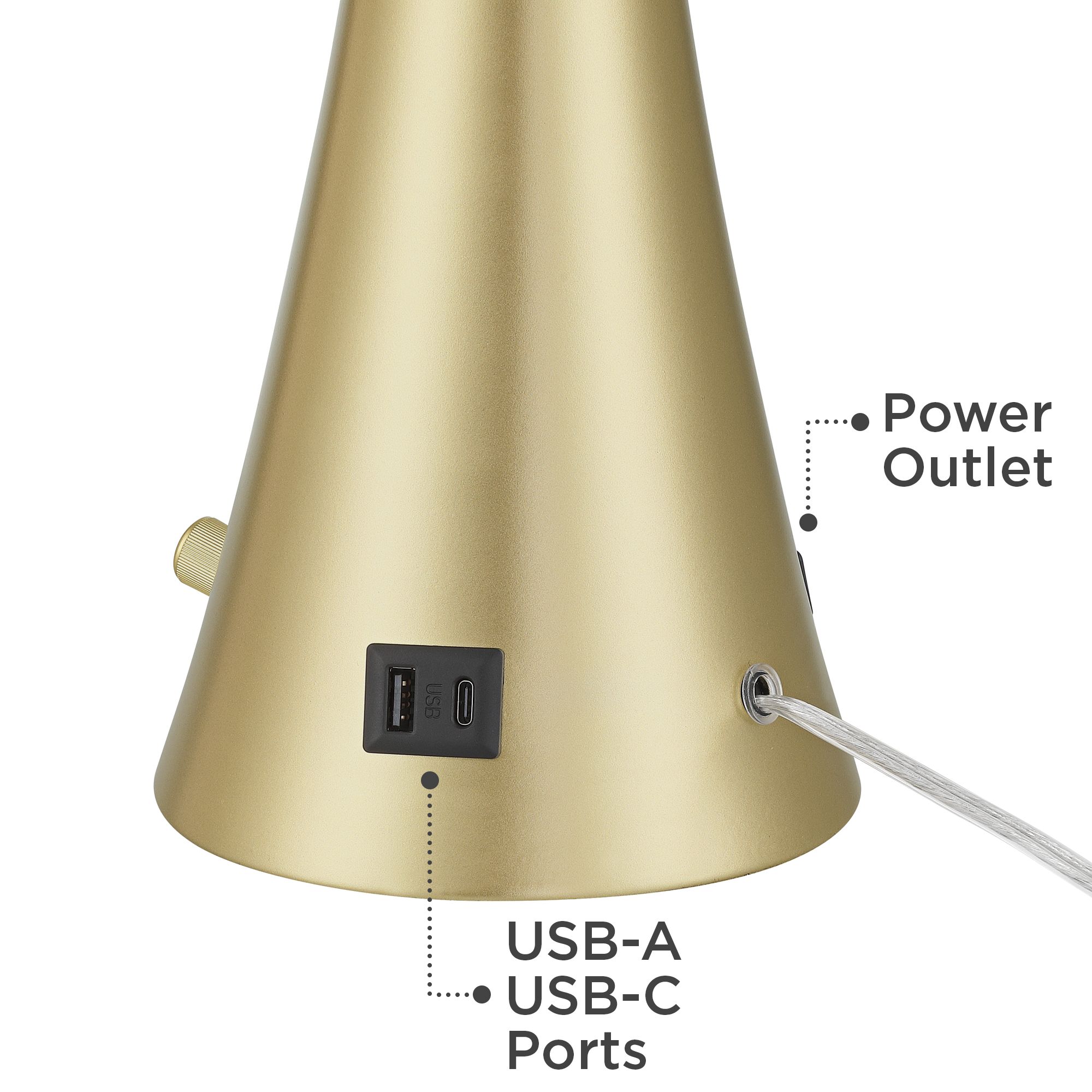 Image 6 Possini Euro Karl 27 1/2" Modern Gold USB Table Lamps Set of 2 more views