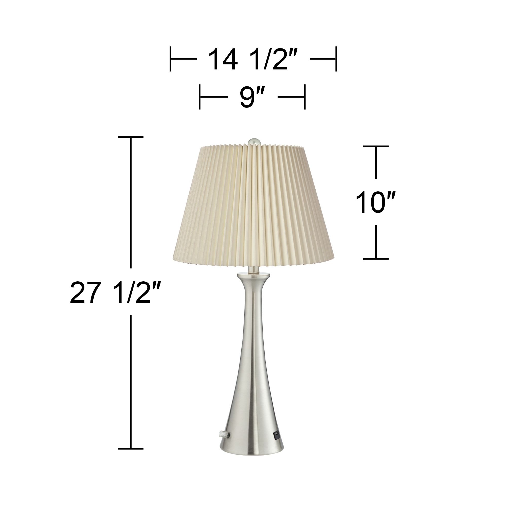 Watch A Video About the 360 Lighting Karl Brushed Nickel USB Lamps Set of 2 with Full Range Dimmers