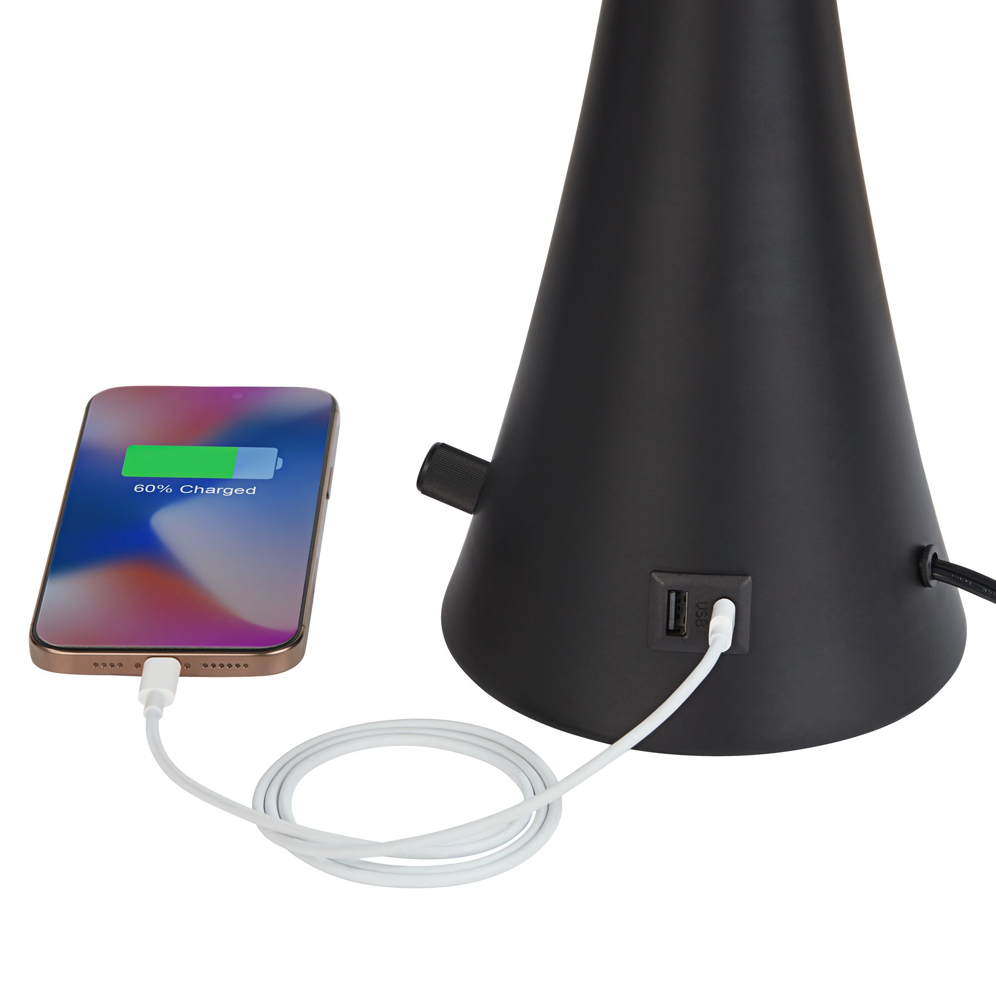 Image 4 Possini Euro Karl 28 1/4" Black Finish Outlet-USB Table Lamps Set of 2 more views
