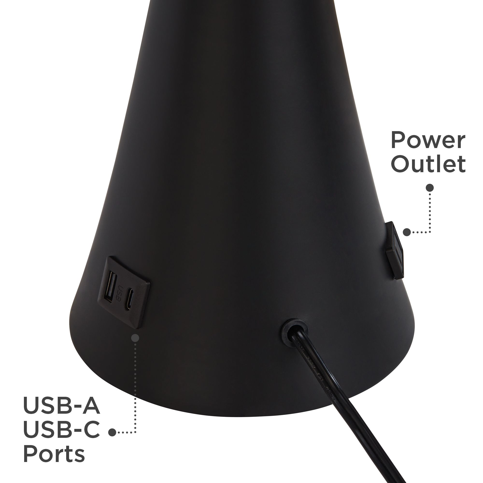 Image 5 Possini Euro Karl 28 1/4" Black Finish Outlet-USB Table Lamps Set of 2 more views