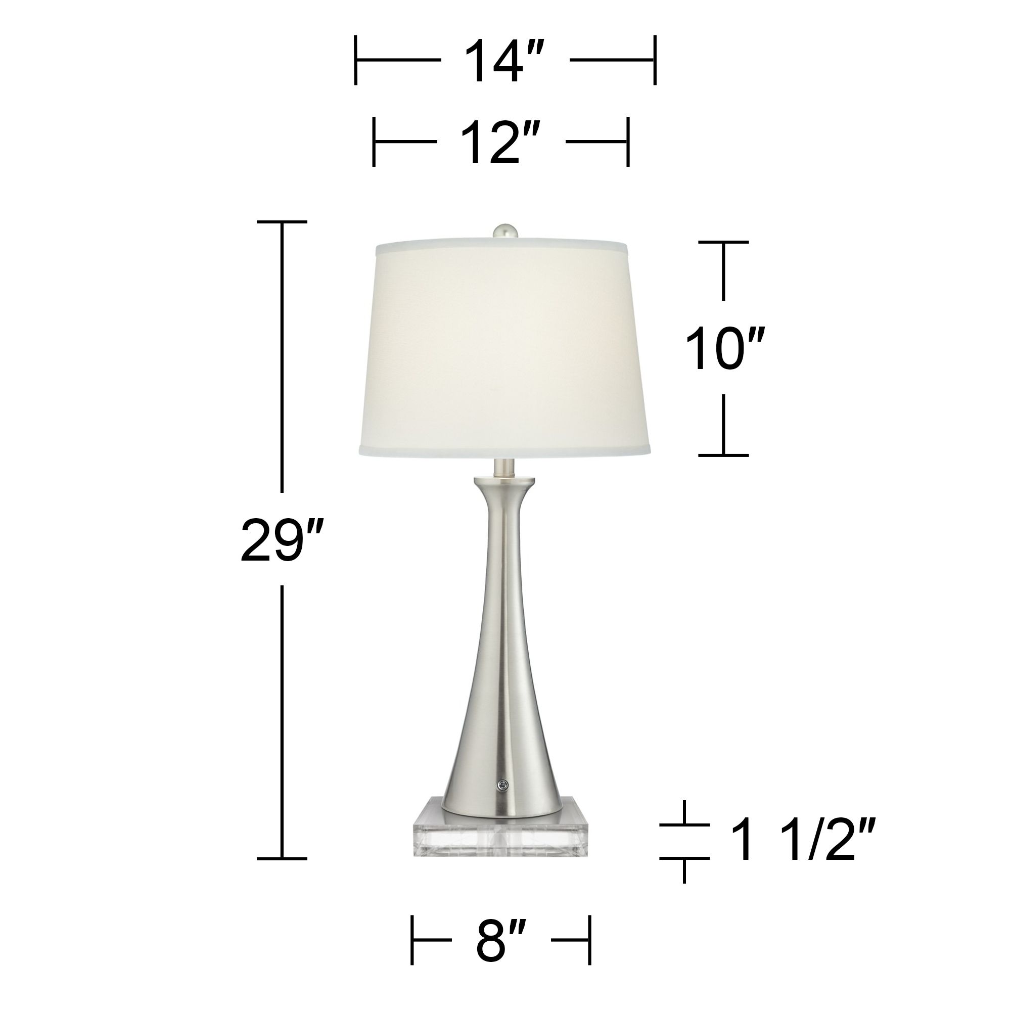 Watch A Video About the 360 Lighting Karl Brushed Nickel USB Lamps Set of 2 with Full Range Dimmers