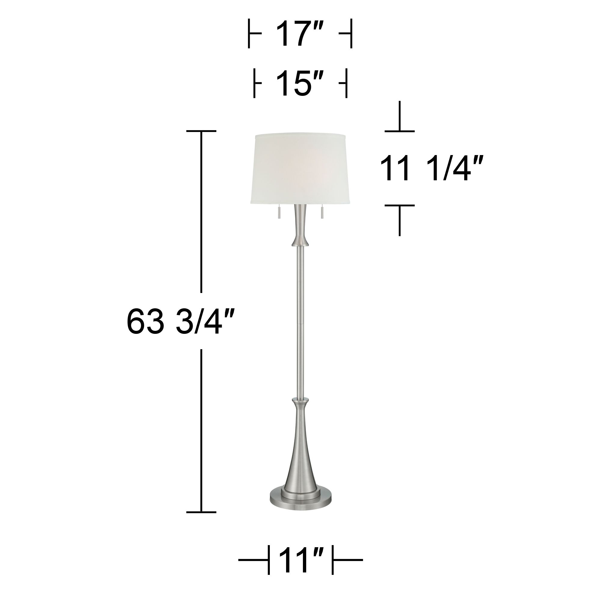 Image 7 Possini Euro Karl 63 3/4" High Luxe Modern Brushed Nickel Floor Lamp more views