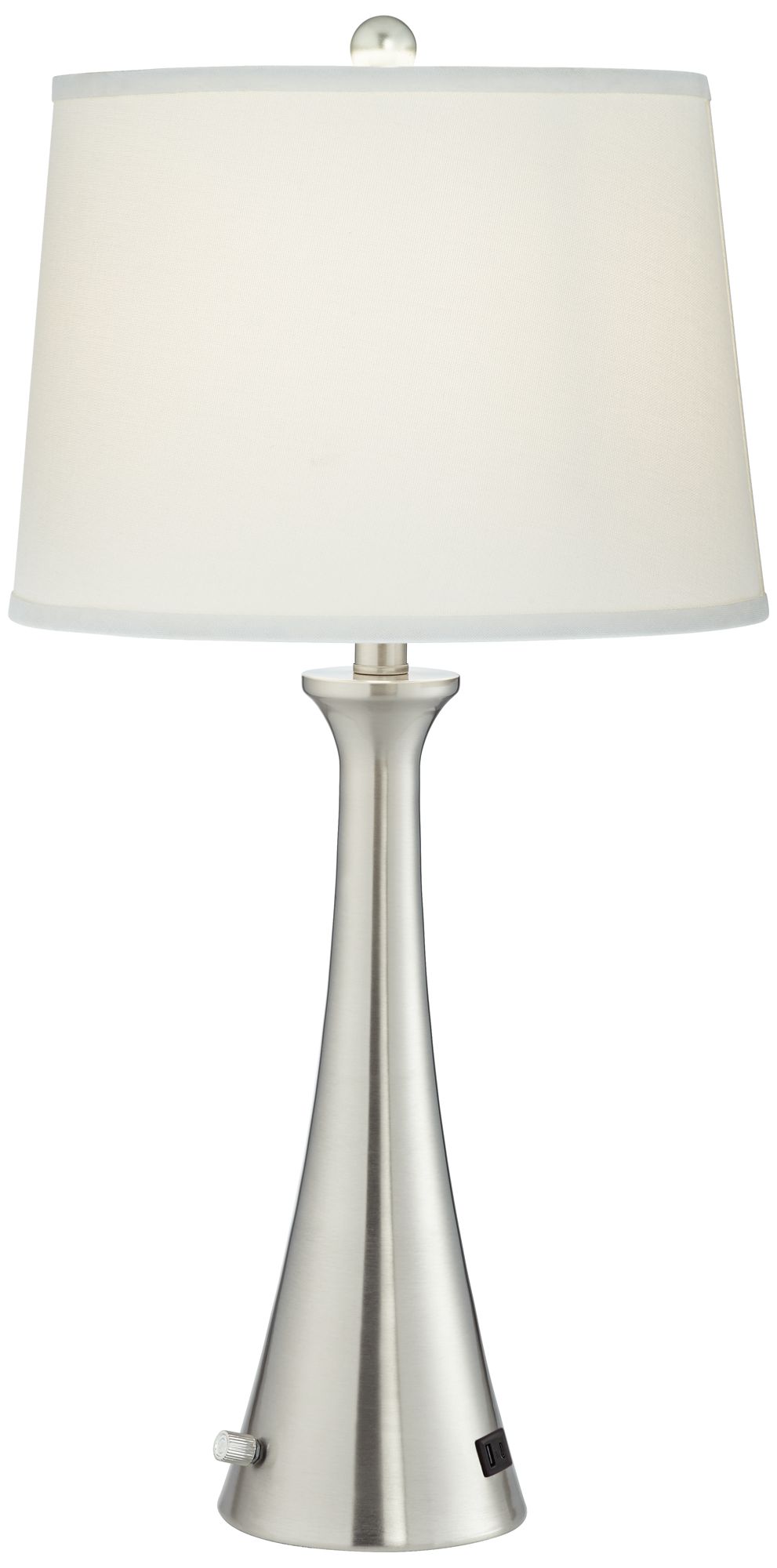Watch A Video About the 360 Lighting Karl Brushed Nickel USB Lamps Set of 2 with Full Range Dimmers