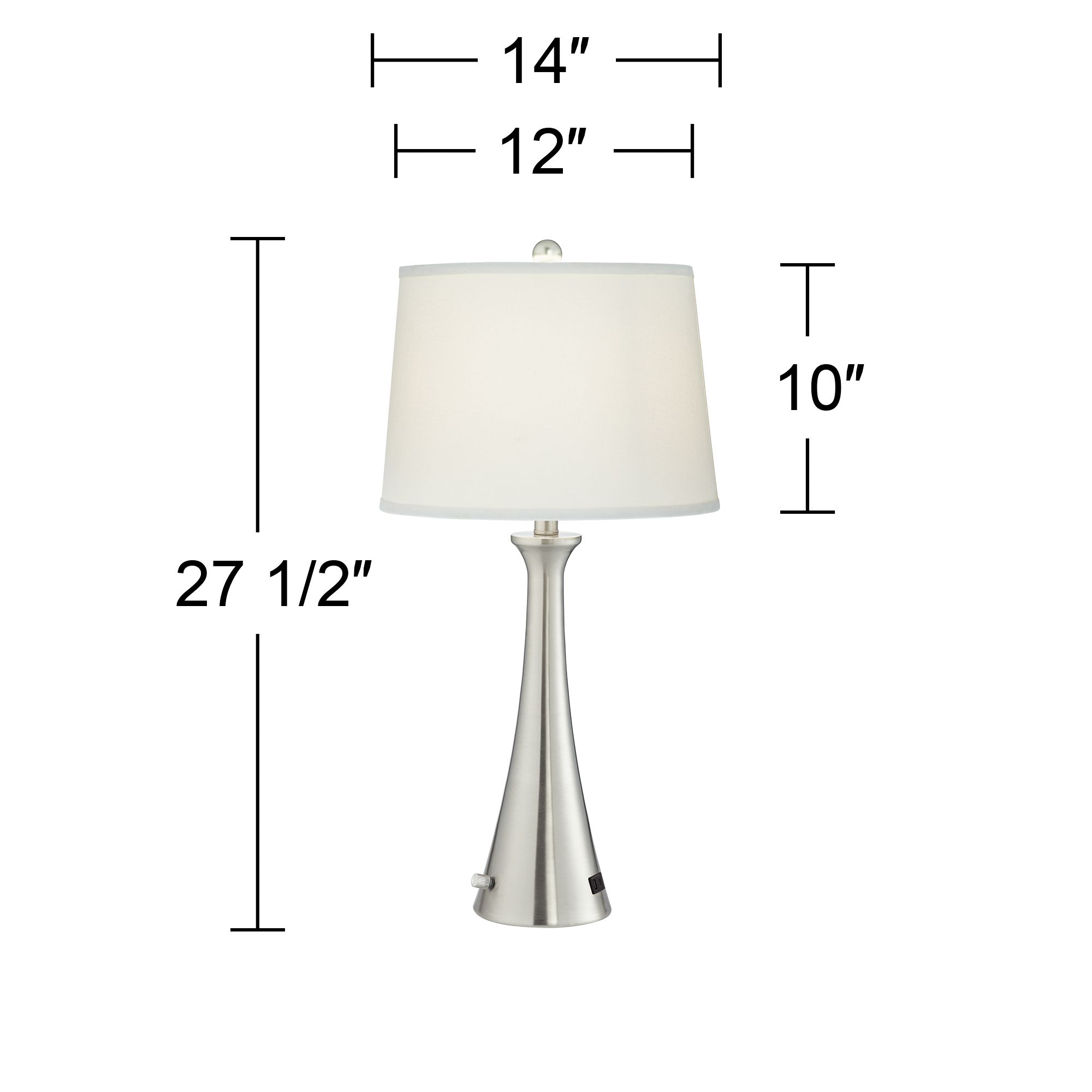Watch A Video About the 360 Lighting Karl Brushed Nickel USB Lamps Set of 2 with Full Range Dimmers