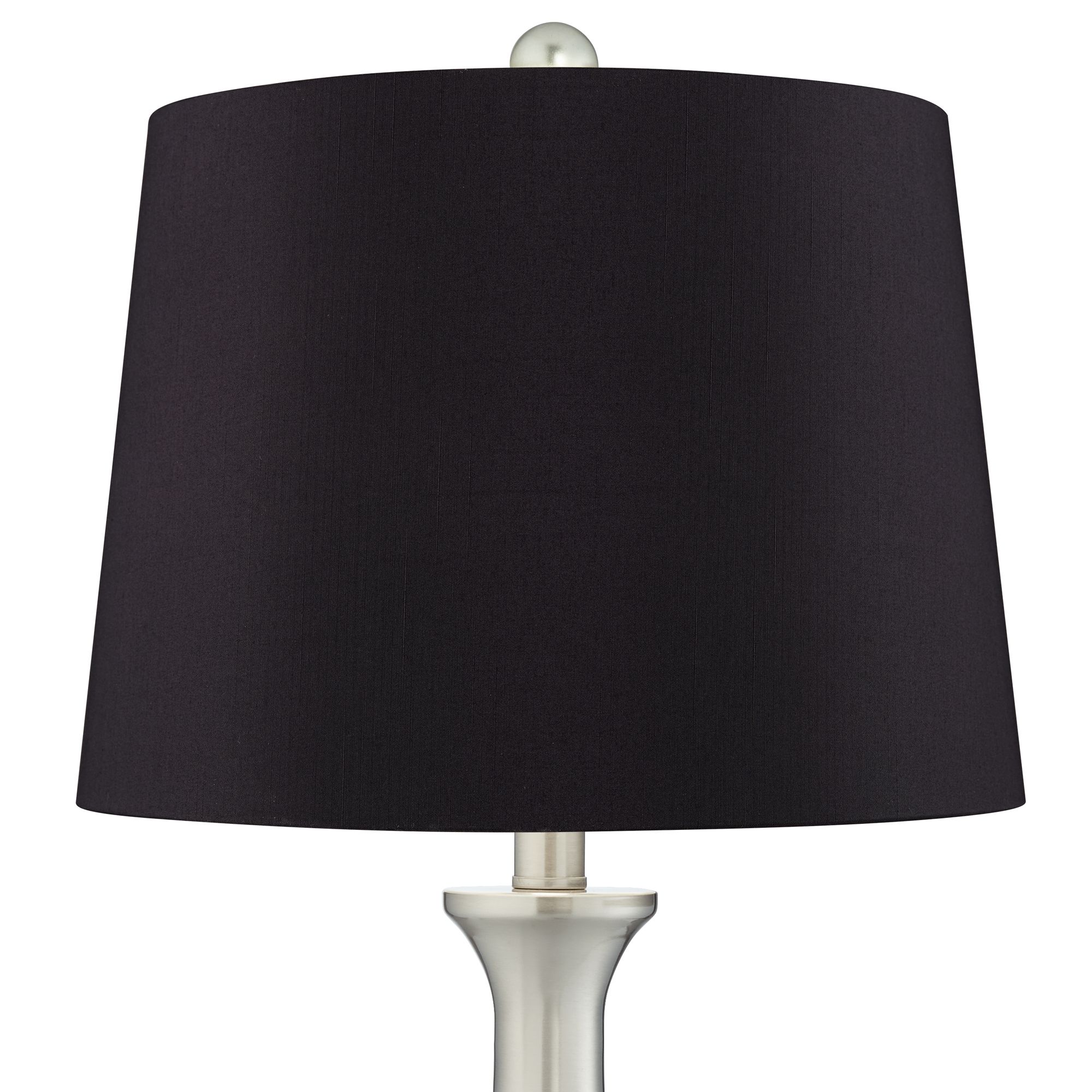 Image 5 Possini Euro Karl Nickel and Black Shade Lamps Set of 2 with USB and Outlet more views