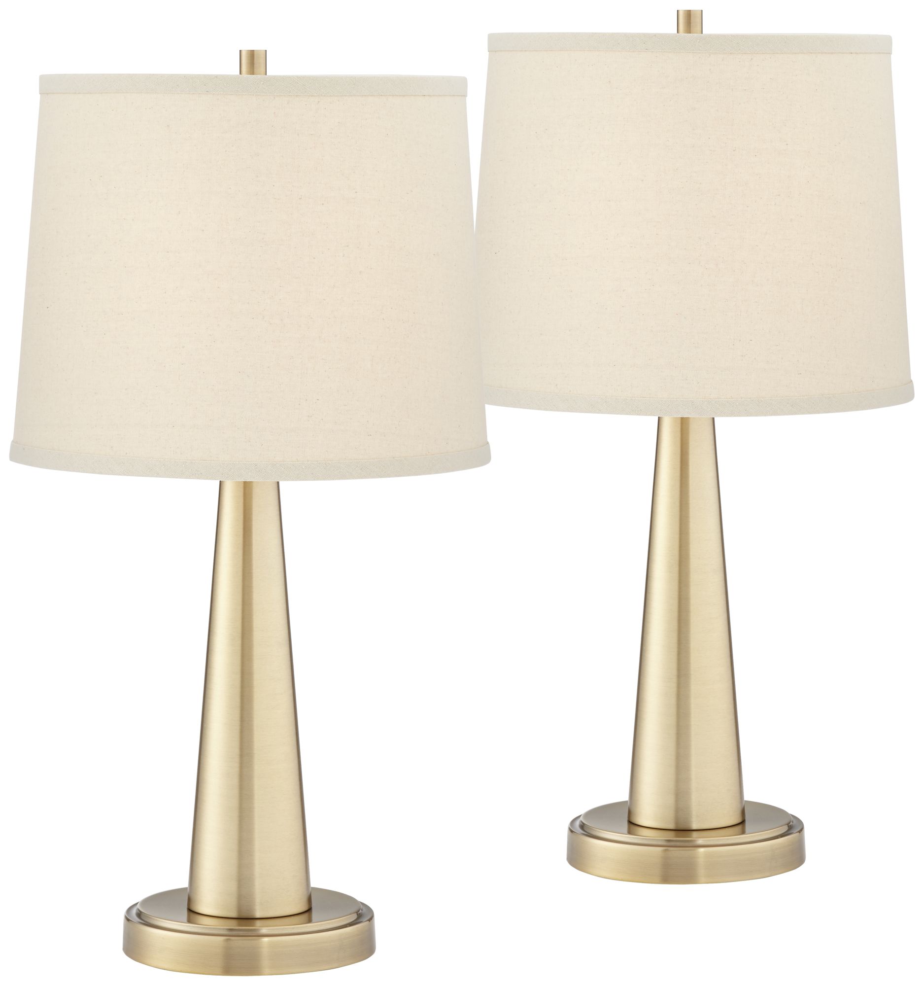 Image 2 Possini Euro Karla 25" Brass Finish Modern USB Table Lamps Set of 2