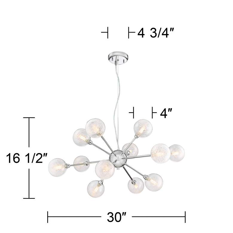 Image 7 Possini Euro Karyn 30"W Chrome 12-Light LED Sputnik Pendant more views