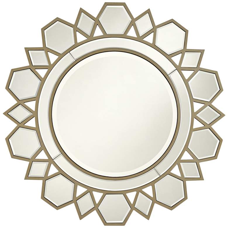 Image 2 Possini Euro Kasie 31 1/2 inch Round Champagne Wall Mirror