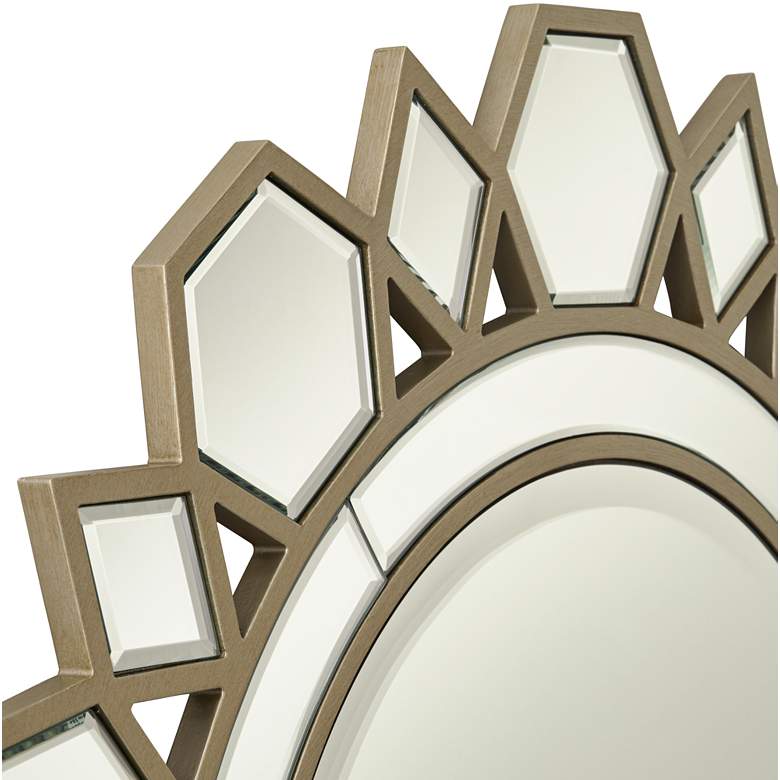 Image 3 Possini Euro Kasie 31 1/2 inch Round Champagne Wall Mirror more views