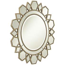 Image4 of Possini Euro Kasie 31 1/2" Round Champagne Wall Mirror more views