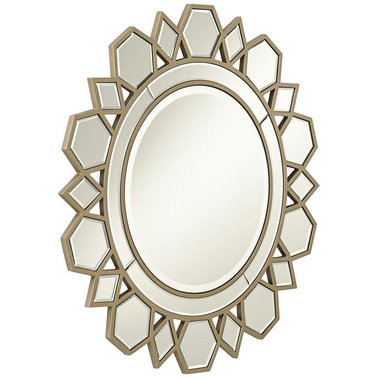 Image 4 Possini Euro Kasie 31 1/2 inch Round Champagne Wall Mirror more views