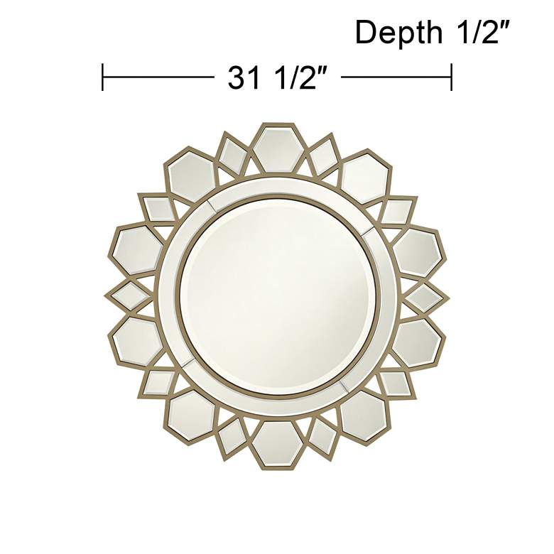Image 5 Possini Euro Kasie 31 1/2" Round Champagne Wall Mirror more views