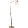 Possini Euro Kasmir Antique Brass and Black Arc Floor Lamp with USB Dimmer