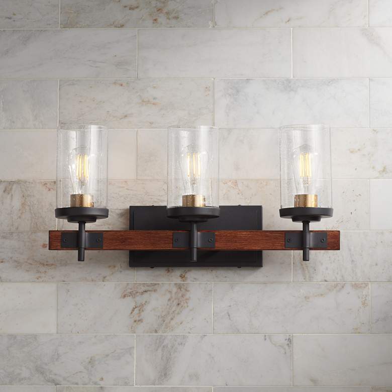 Image 1 Possini Euro Kata 22" Wide Mixed Metals 3-Light Bath Light