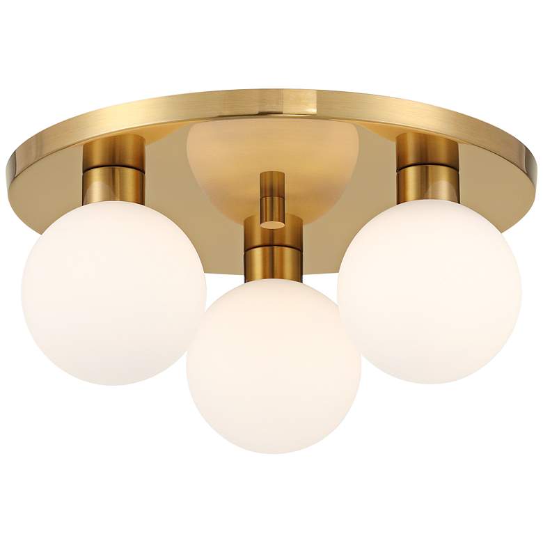Image 2 Possini Euro Katalin 12 1/4"W Gold 3-Light LED Ceiling Light