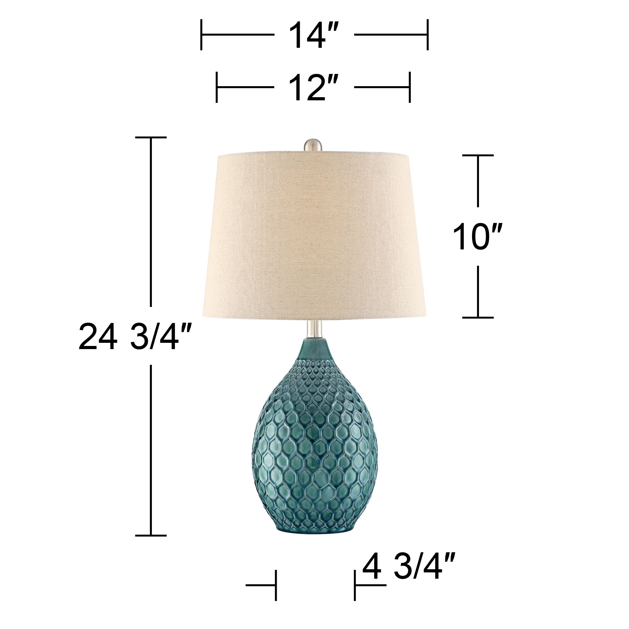 Possini Euro Kate 24 3/4" Sea Foam Ceramic Table Lamp with USB Dimmer