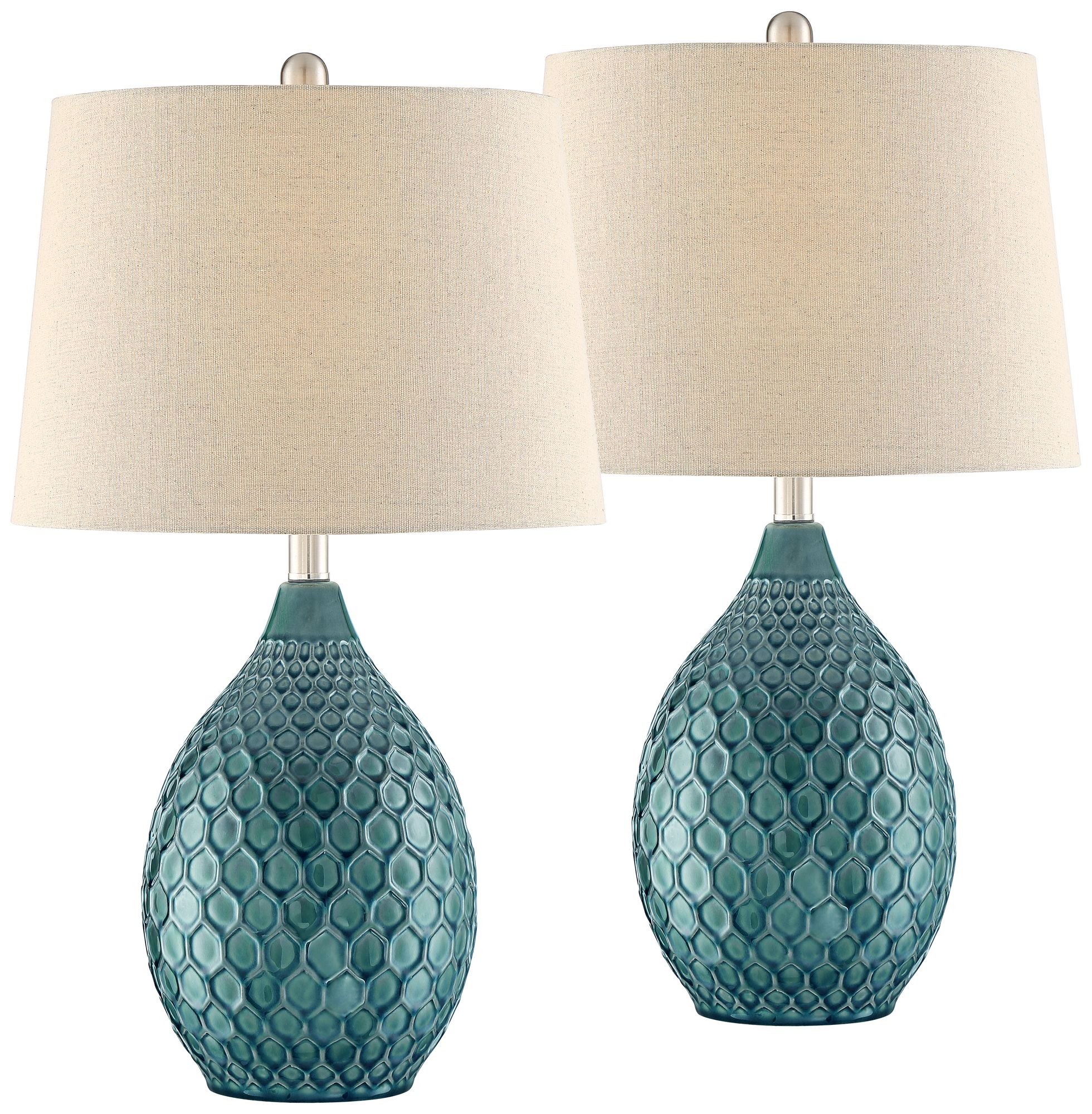 Possini Euro Kate 24 3/4" Sea Foam Ceramic Table Lamps Set of 2