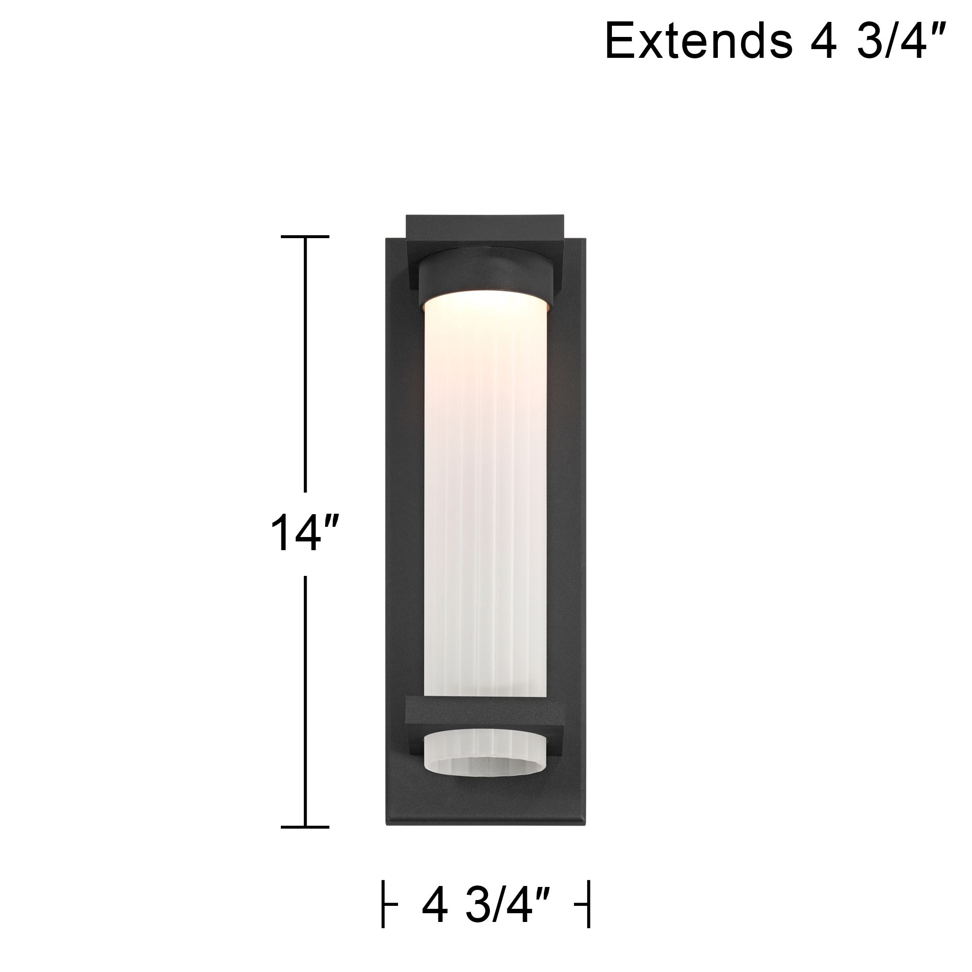 Possini Euro Kathleen 14" High Sand Black LED Outdoor Wall Light Image 9