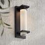 3_Possini Euro Kathleen 14" High Sand Black LED Outdoor Wall Light