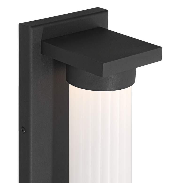 Image 4 Possini Euro Kathleen 14"H Sand Black LED Outdoor Wall Light Set of 2 more views