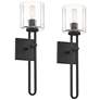 Thumbnail1 of Possini Euro Katrina 17 1/2" High Black Wall Sconce Set of 2