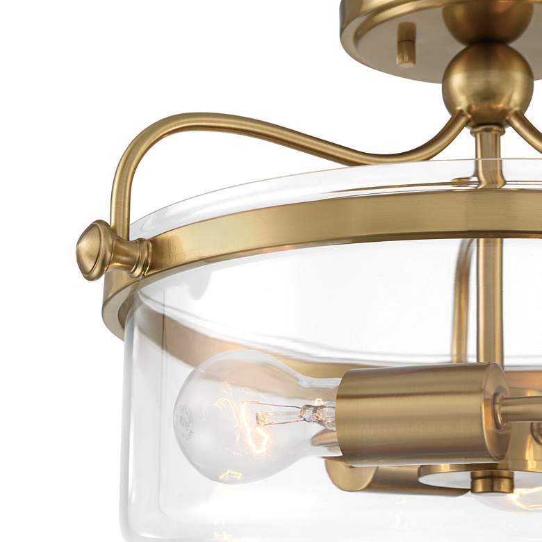 Image 3 Possini Euro Kavida 15" Wide Soft Gold 3-Light Ceiling Light more views