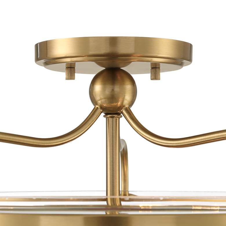 Image 4 Possini Euro Kavida 15" Wide Soft Gold 3-Light Ceiling Light more views