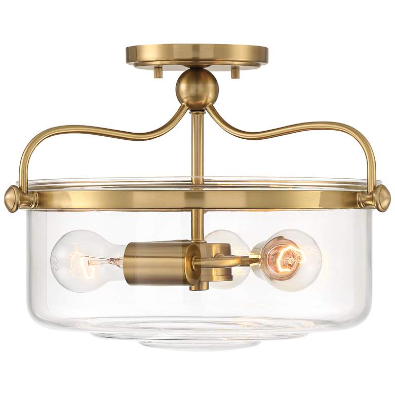 Image 5 Possini Euro Kavida 15 inch Wide Soft Gold 3-Light Ceiling Light more views