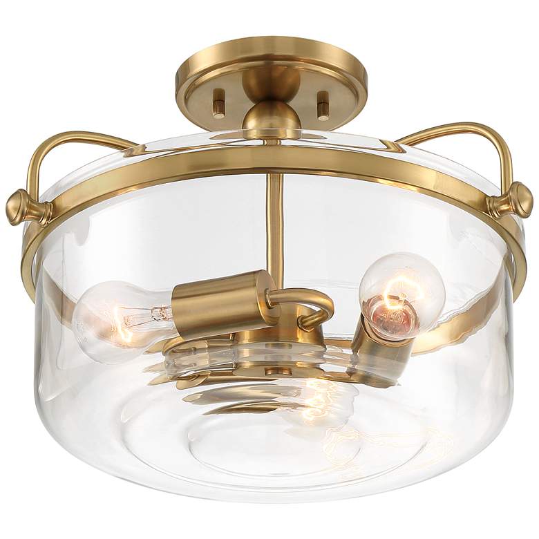 Image 6 Possini Euro Kavida 15" Wide Soft Gold 3-Light Ceiling Light more views
