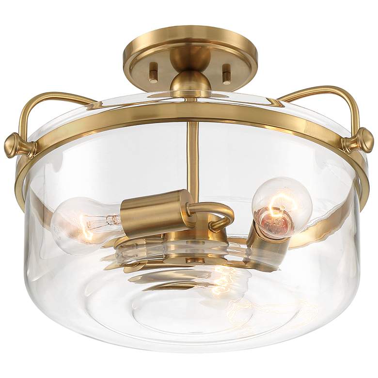 Image 6 Possini Euro Kavida 15 inch Wide Soft Gold 3-Light Ceiling Light more views