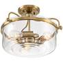 Possini Euro Kavida 15" Wide Soft Gold 3-Light Ceiling Light
