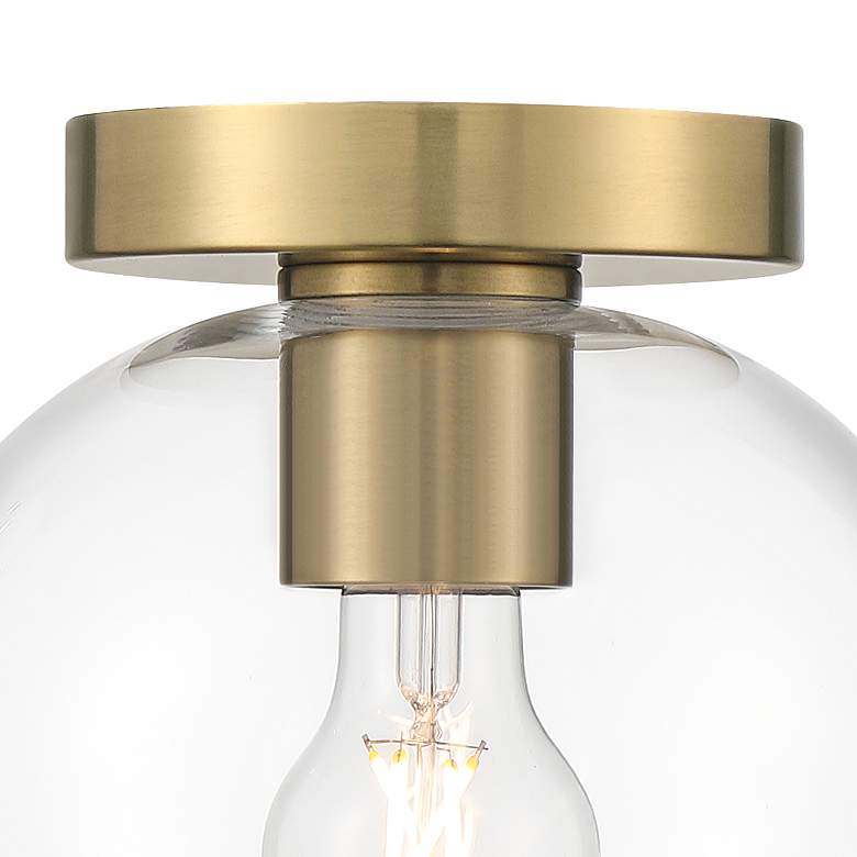 Image 3 Possini Euro Kavin 8" Wide Antique Brass Clear Glass Ceiling Light more views