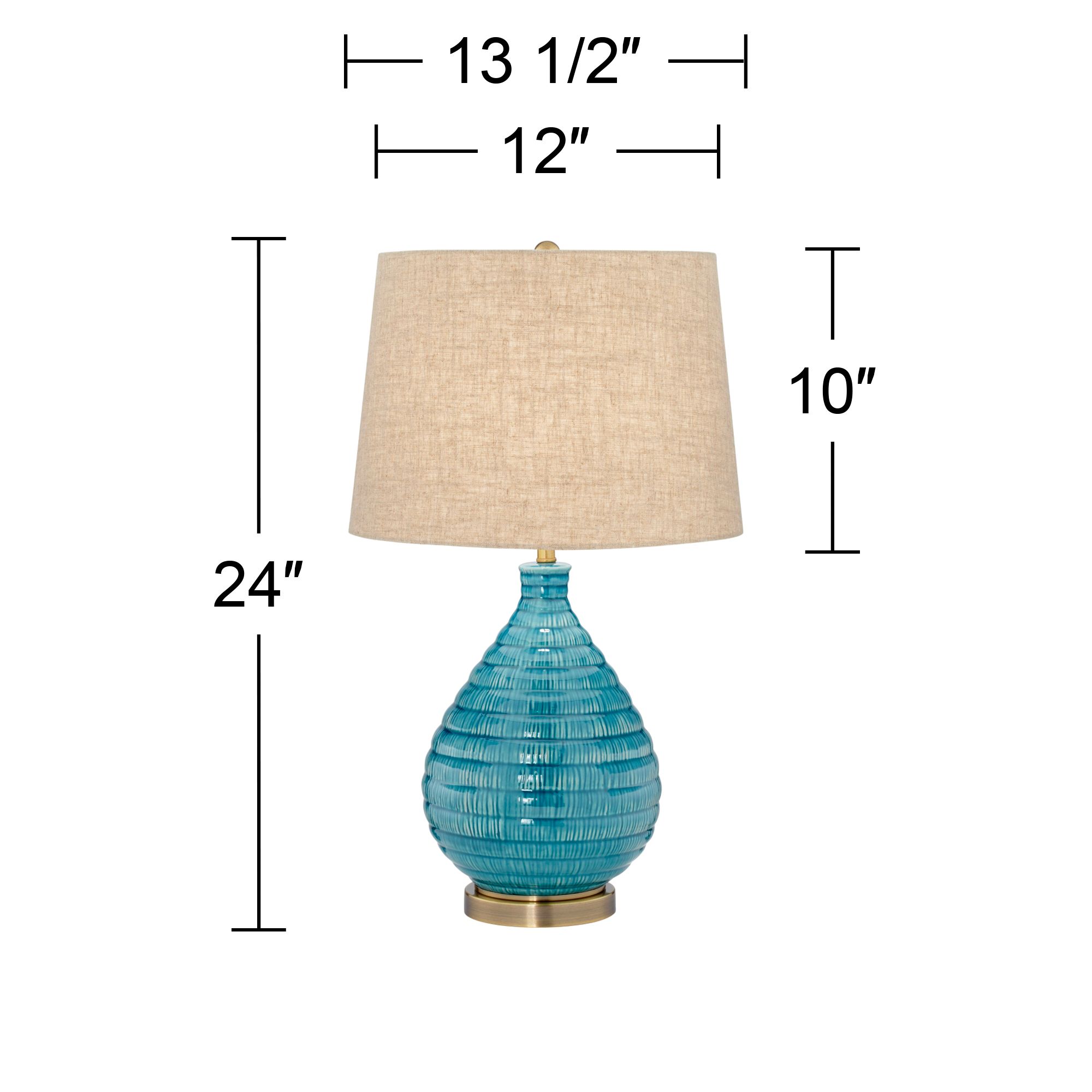 Image 5 Possini Euro Kayley 24" High Modern Blue Ceramic Table Lamps Set of 2 more views