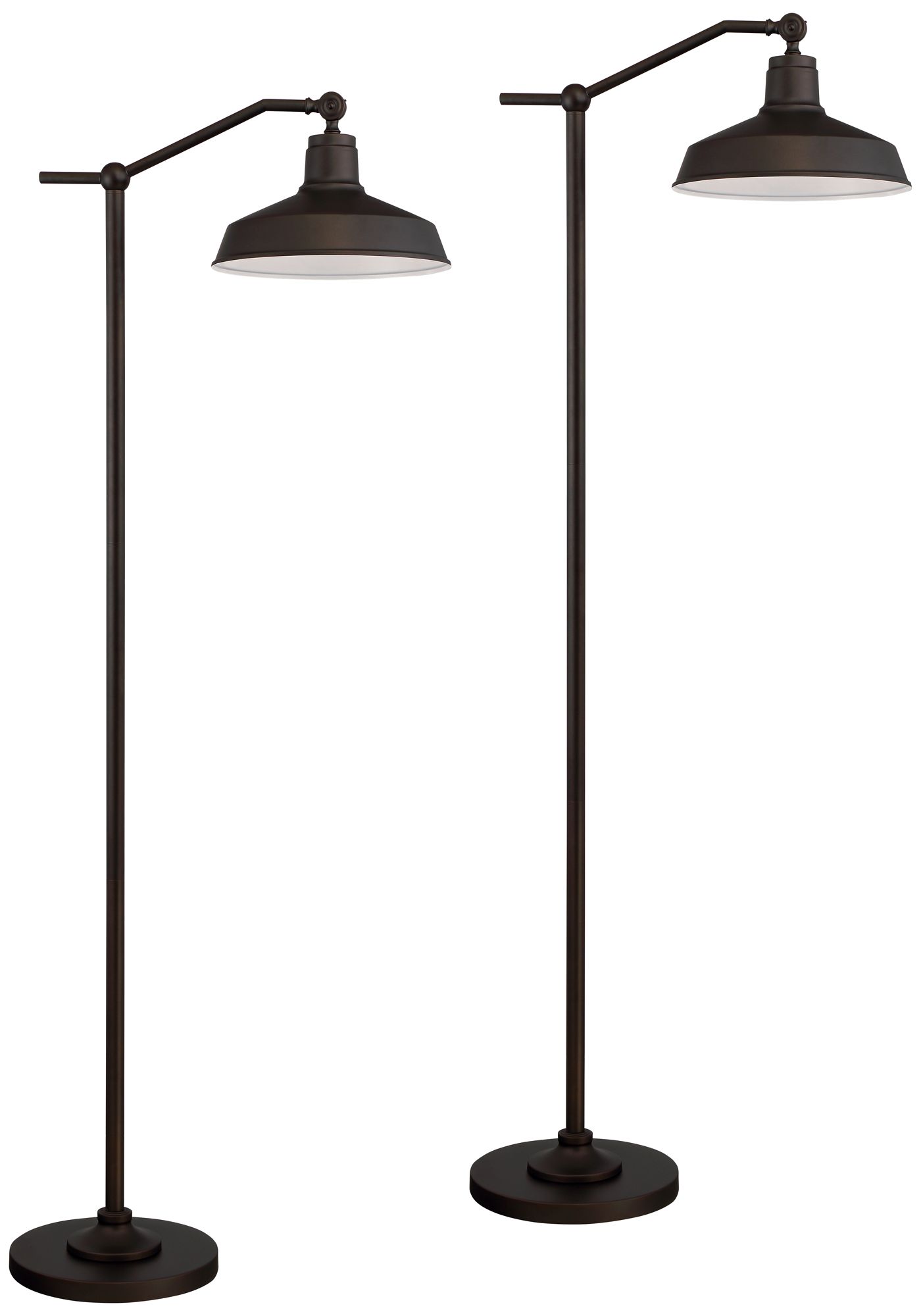 Image 2 Possini Euro Kayne 61" Satin Bronze Downbridge Floor Lamps Set of 2