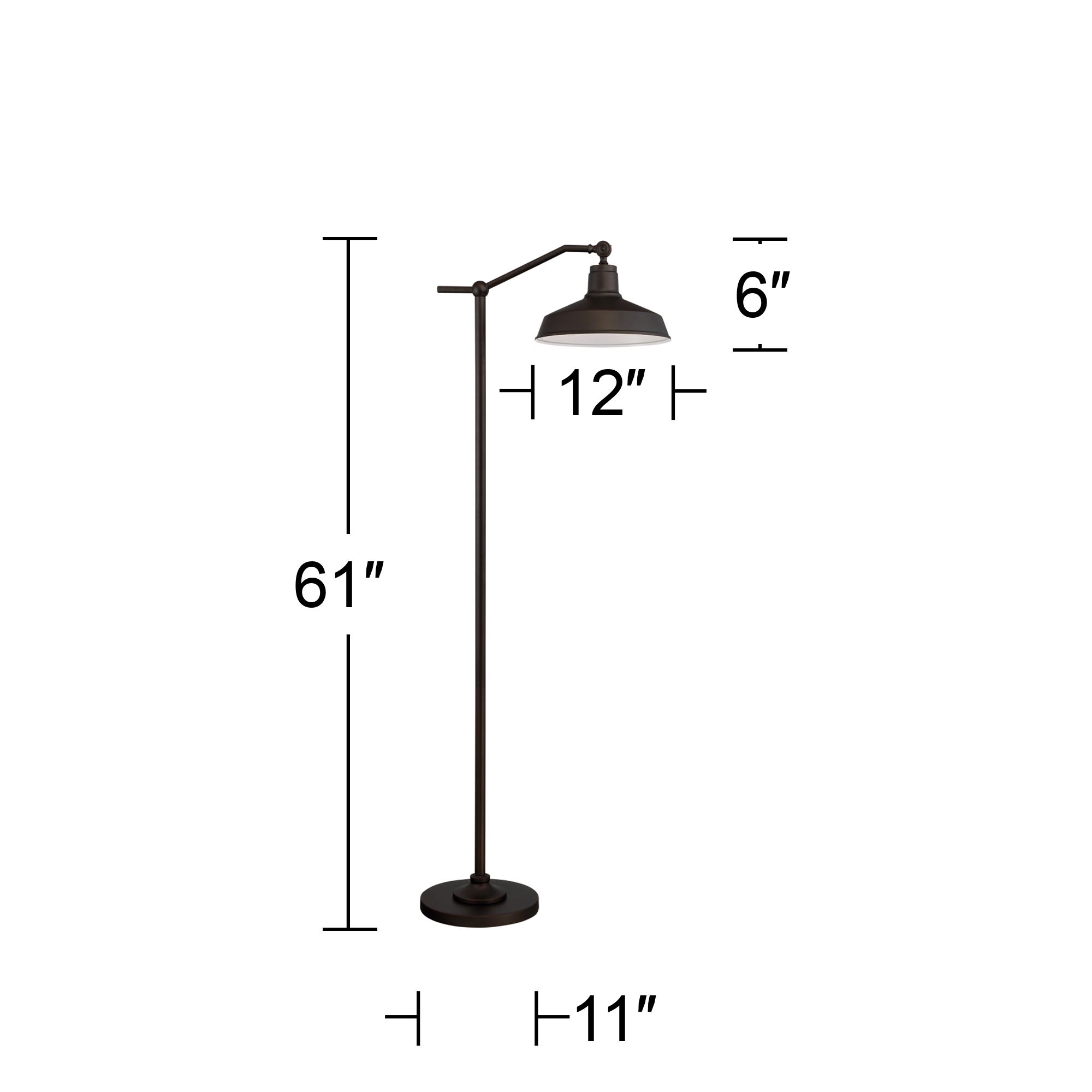 Image 7 Possini Euro Kayne 61" Satin Bronze Rustic Downbridge Floor Lamp more views